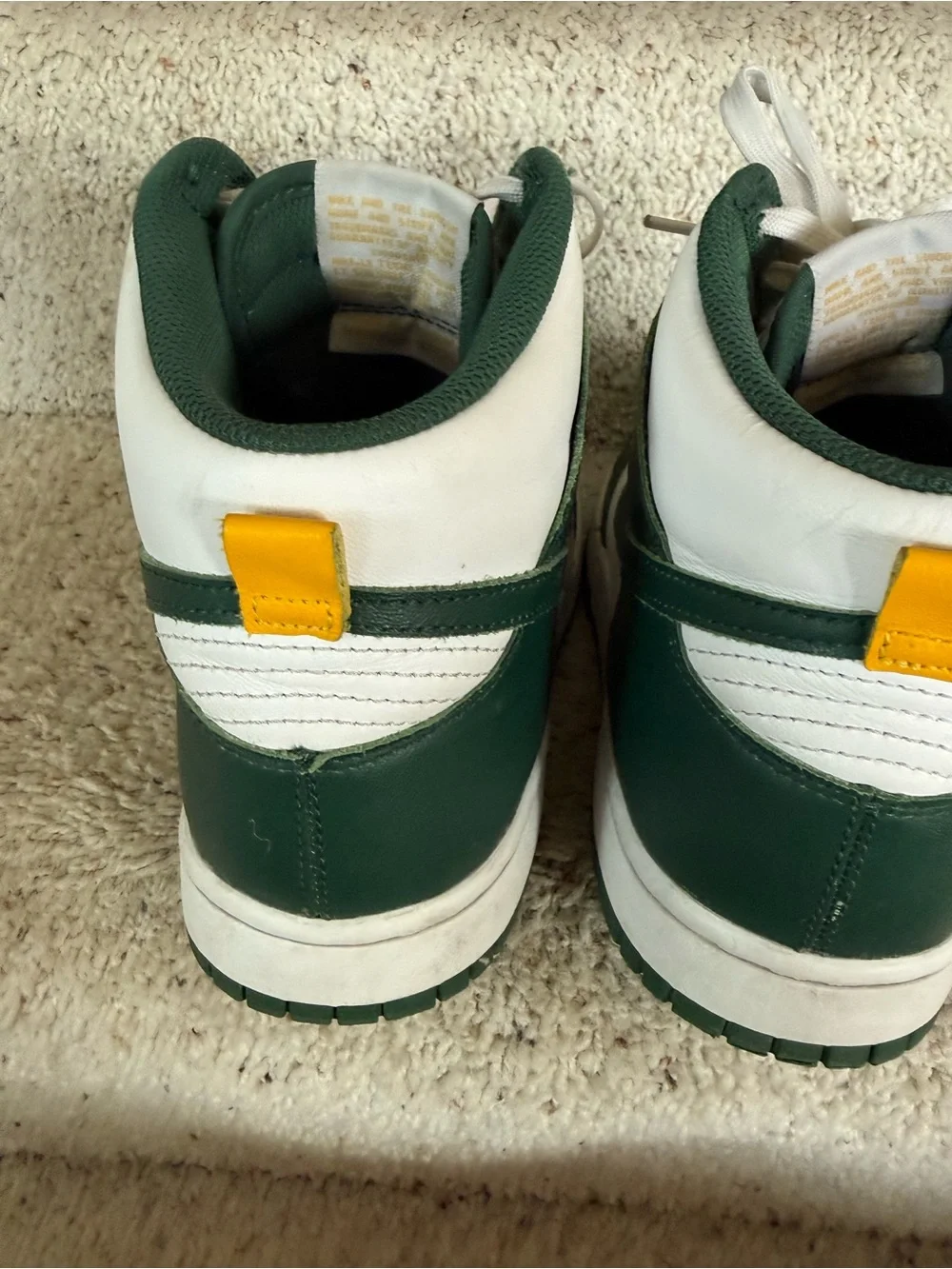 Nike High-Top Sneakers in White and Dark Green - Picture 11 of 14